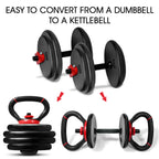 Yes4All Comfortable Grip Adjustable Kettlebell Handle Converter For 1 Inch Weight Plates - Red