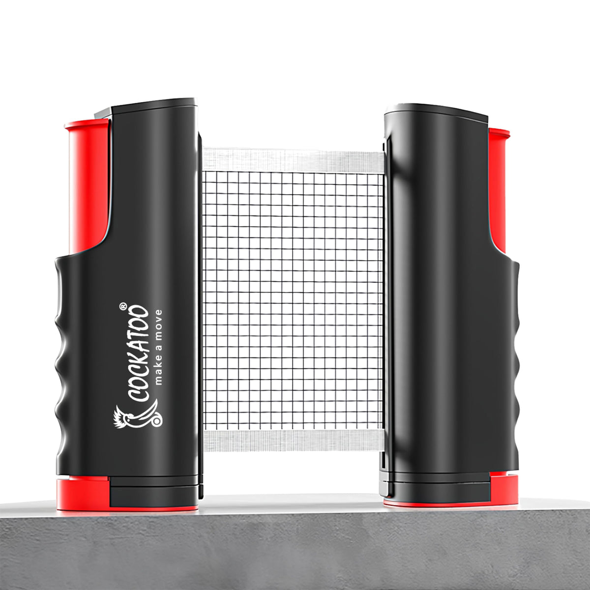 Cockatoo Table Tennis Portable Adjustable Net, Spin Fit Tt Net With Box Red