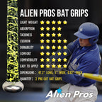 Alien Pros Bat Grip Tape For Baseball 0.5 Mm (2 Pack, Cubic) - Precut And Pro Quality Bat Tape - Wrap Your Bat For An Epic Home