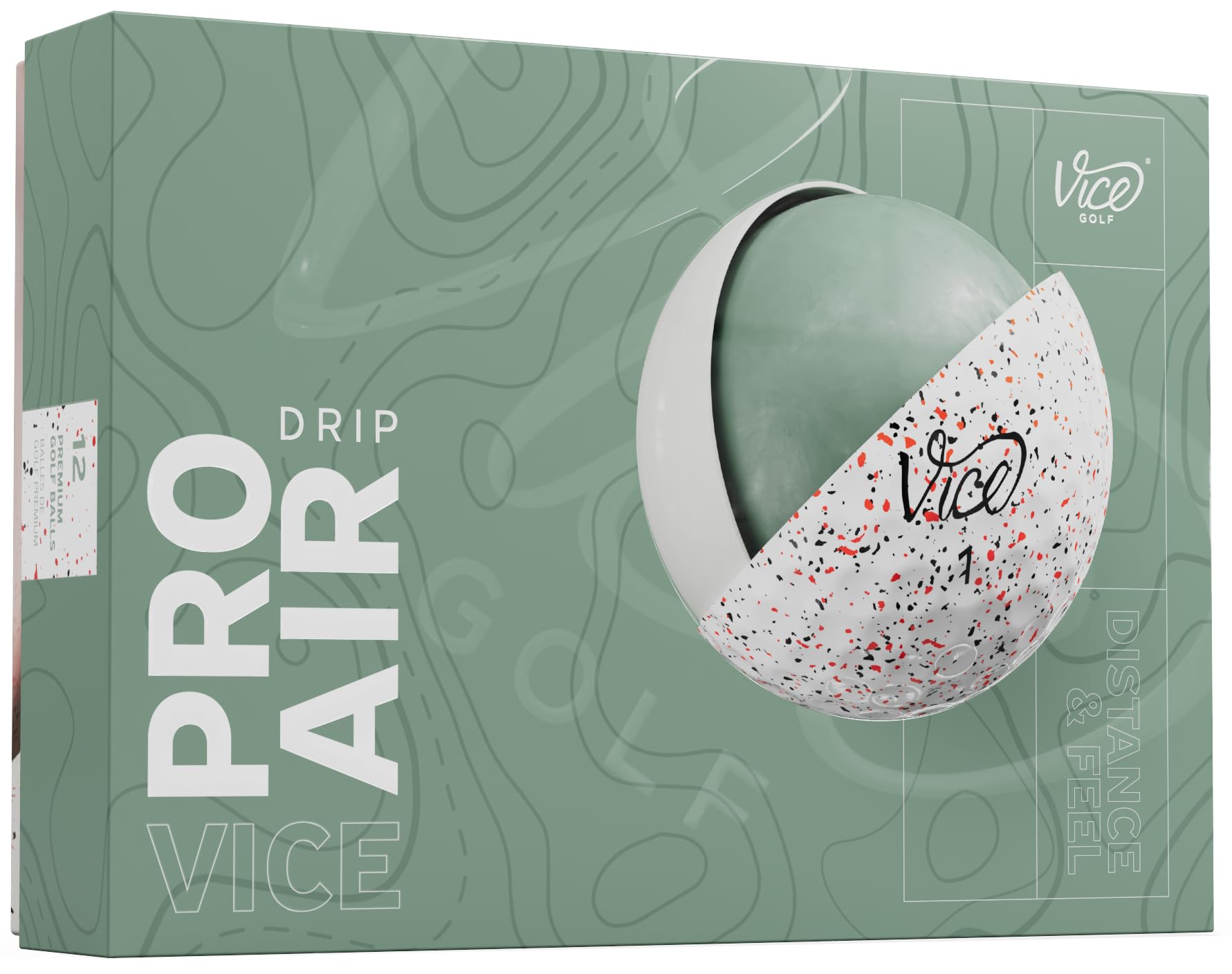 Vice Pro Air Golf Balls (2025 Model) (Red/Black Drip)
