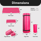 Balancefrom 7 Piece Yoga Set, With Mat & Towel, Home Workout Equipment, Pink