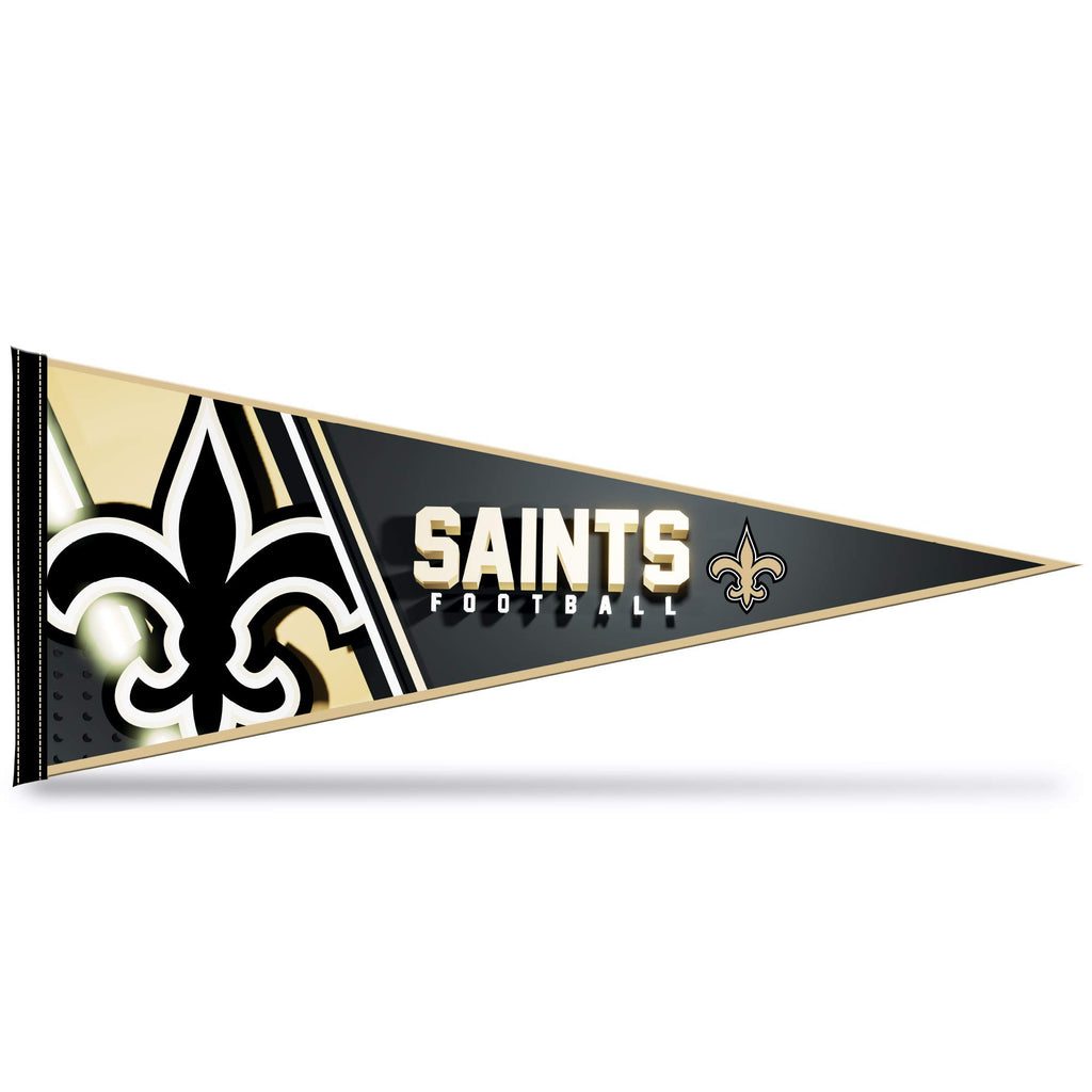 Rico Industries Nfl Football New Orleans Saints Primary 12'' X 30'' Felt Wall D  Cor Pennant - Great For Home/Bed Room/Man Cave