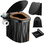 New Upgraded 15'' Xl Portable Toilet For Adults, Camping Toilet Tested 500 Lbs With Lid & Removable Paper Holder, Portable Potty