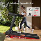 16% Incline Treadmill with Handle, 3-in-1 Portable Treadmills for Home and Office, Foldable Treadmills with 300 Lbs Weight Capac