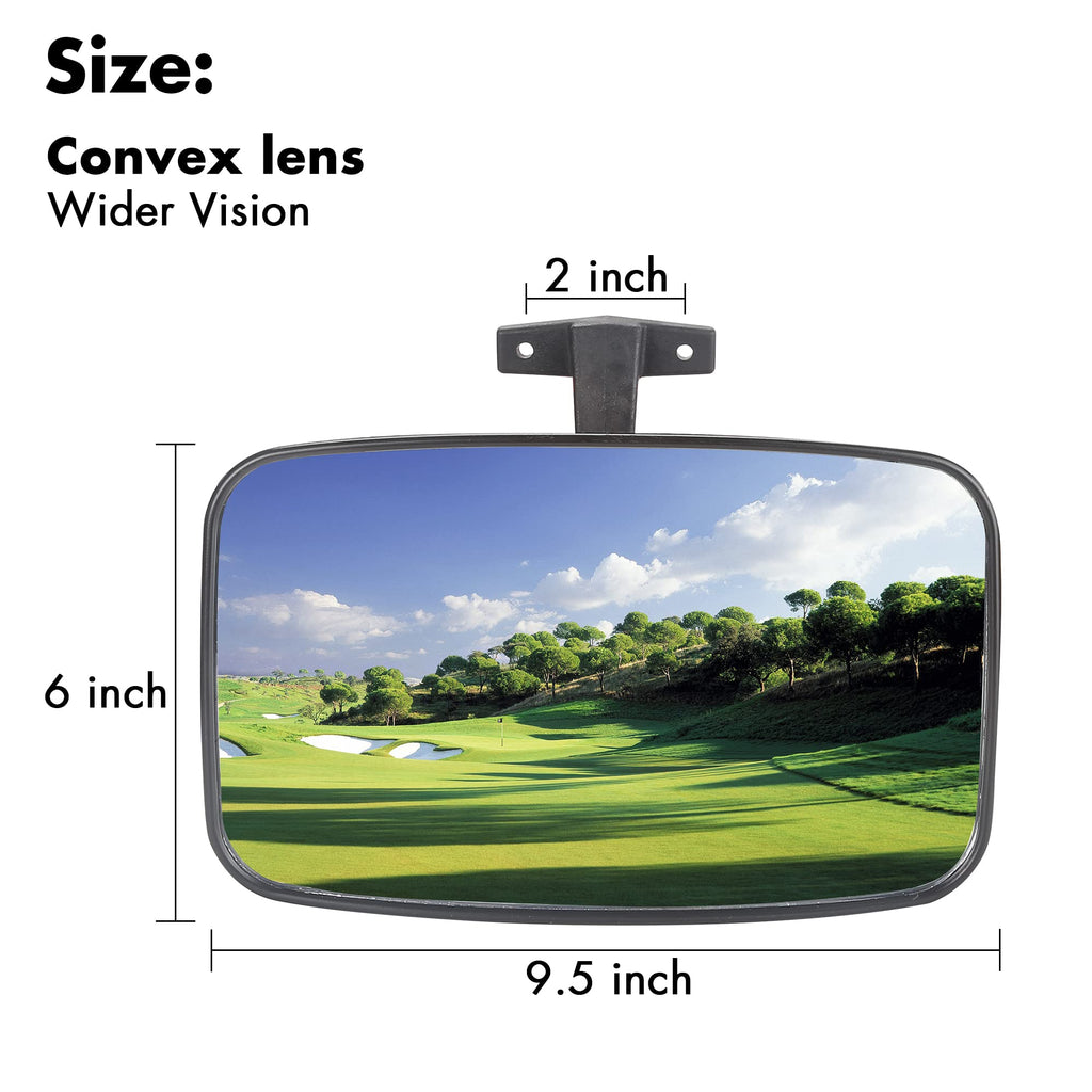 10L0L Golf Cart Mirror 9.5  7.5'' Large Radian Extra Wide Panoramic Golf Cart Rear View Mirror Black Fits For Yamaha Ezgo Club C