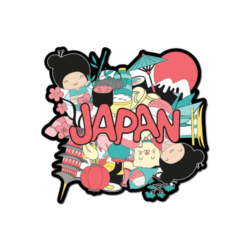 95MILES GARMENTS Wooden Japan Fridge Magnets for Home Office Kitchen Refrigerator Door Stylish Decor Souvenir Gift (L x H 3.5 x 