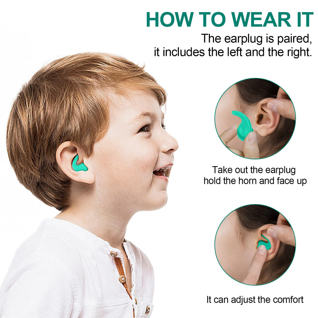 Kids Swimming Ear Plugs,3 Pairs Waterproof Reusable Silicone Child Swim Earplugs for Swimming Surfing Bathing Showering,Small Ch