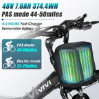 Vivi M026Tgb Electric Bike 26'' Electric Bike For Adults, Folding Electric Mountain Bike With 500W Motor, 48V Removable Lithium-