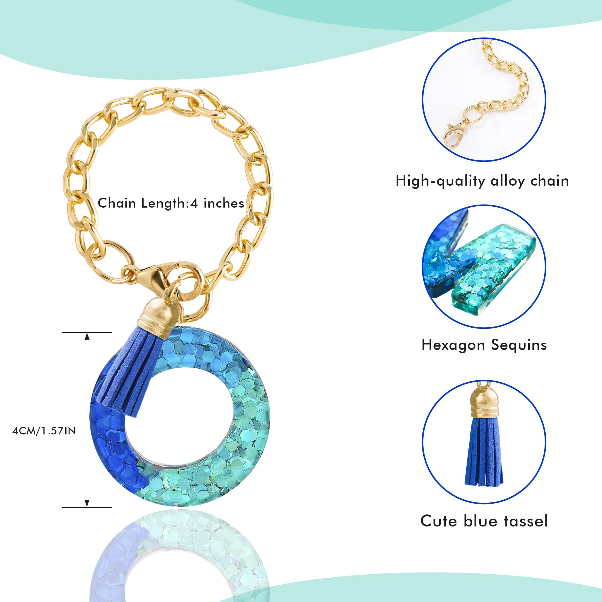 Letter Charm Accessories for Stanley Cup 1 PCS Cute Initial Keychain Handle Charm for Stanley Tumbler for Women Blue Letter O