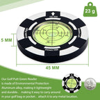 Jiuyibc Golf Putt Green Reader, Magnetic Aluminum Alloy Round Bubble Level, High Precision Reader, Golf Putting Aid, Golf Access