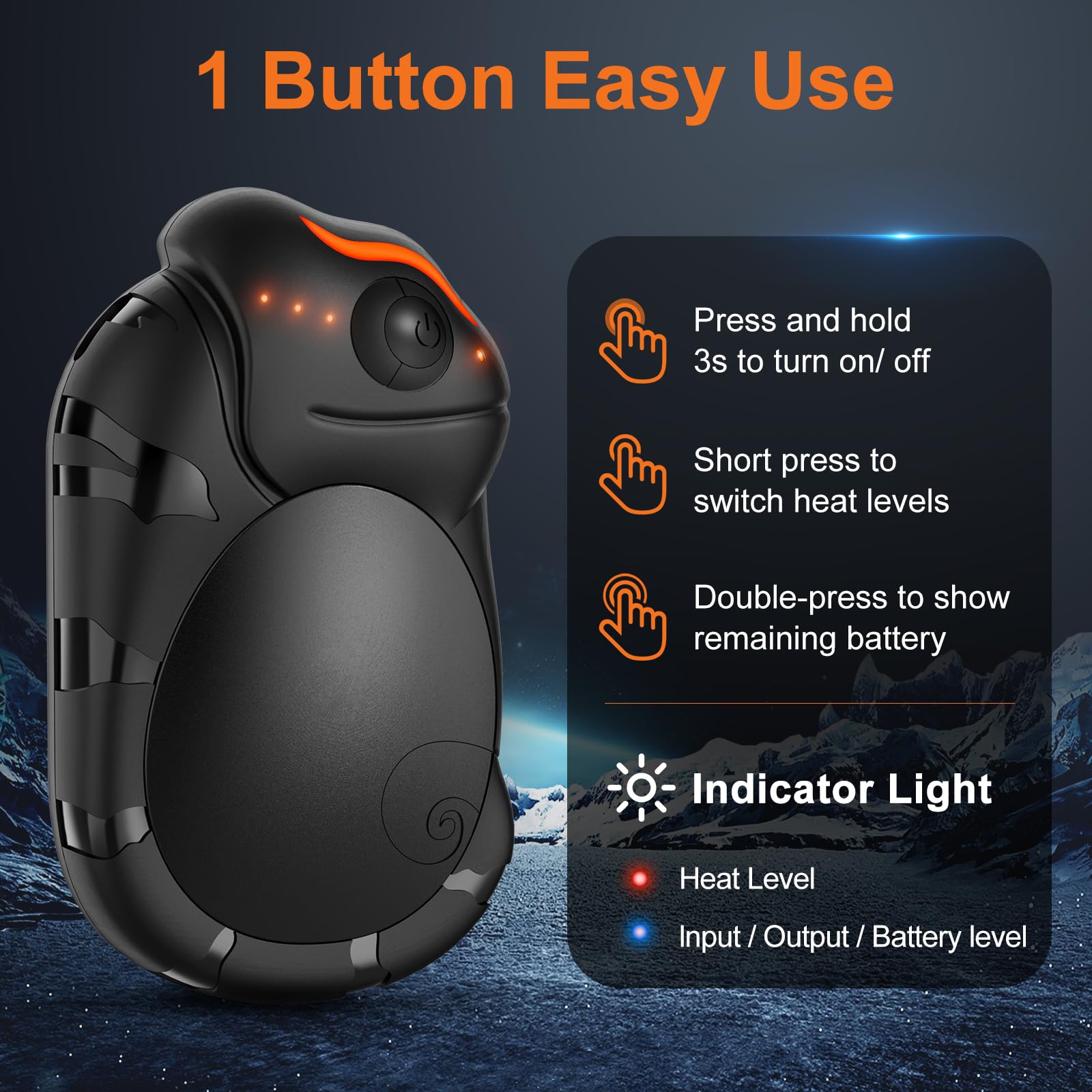 Netraty Hand Warmers Rechargeable 2 Pack, 6000Mah Chameleon Electric Hand Warmers, Up To 20Hrs Stocking Stuffers, White Elephant