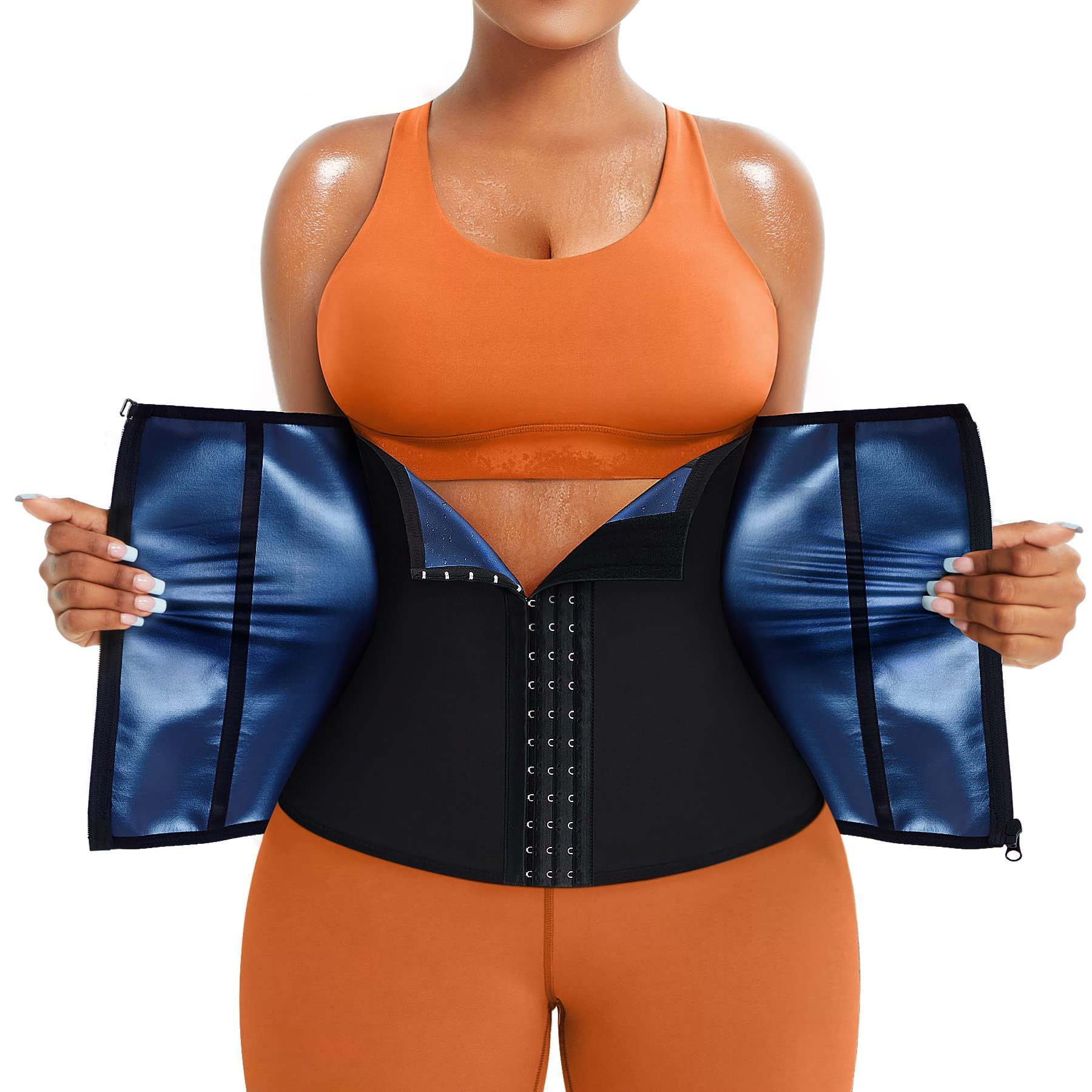 Traininggirl Women Waist Trainer Trimmer Corset Weight Loss Tummy Wrap Workout Belt Sweat Belly Band Sports Girdle Sauna Suit Bl