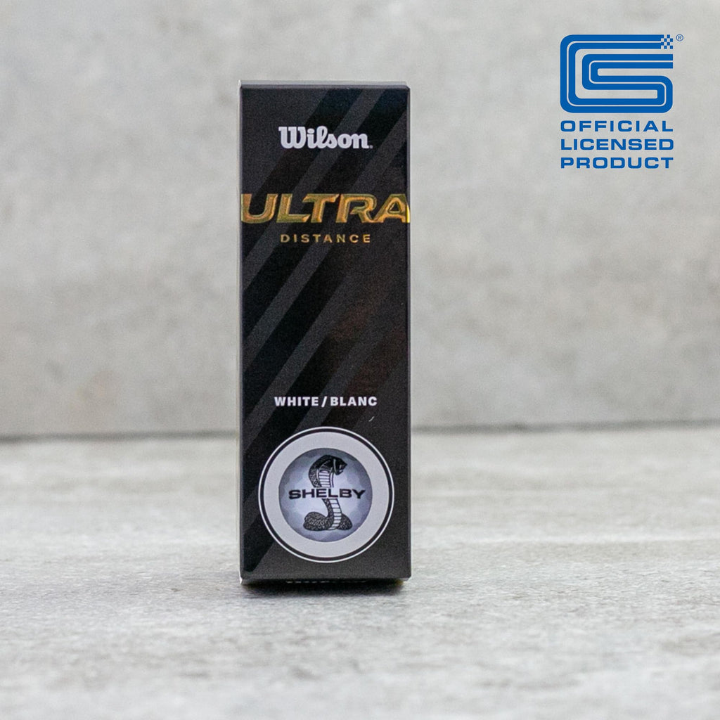 Carroll Shelby Three Pack Wilson Ultra 500 Distance Golf Balls With Shelby Split Snake Logo