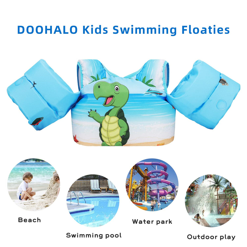 Doohalo Kids Swim Floats For 28-70 Pounds Kid Arm Shoulder Float Vest Fit For 2-8 Years Older Boys Girls Toddler Baby Children