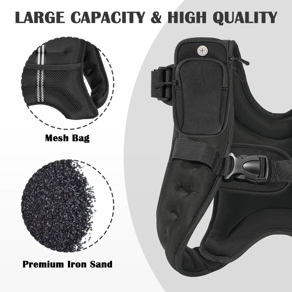 Vbsd Weighted Vest For Women Men, 12Lb Weight Vest With Reflective Stripe, Body Weight Vests Adjustable For Strength Training, R