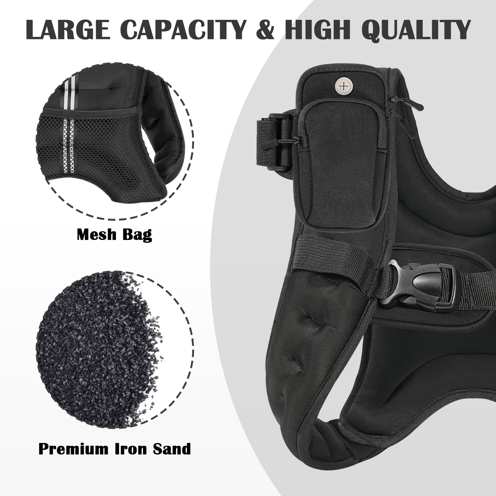 Weighted Vest For Women Men, 8Lb Weight Vest With Reflective Stripe, Body Weight Vests Adjustable For Strength Training, Running