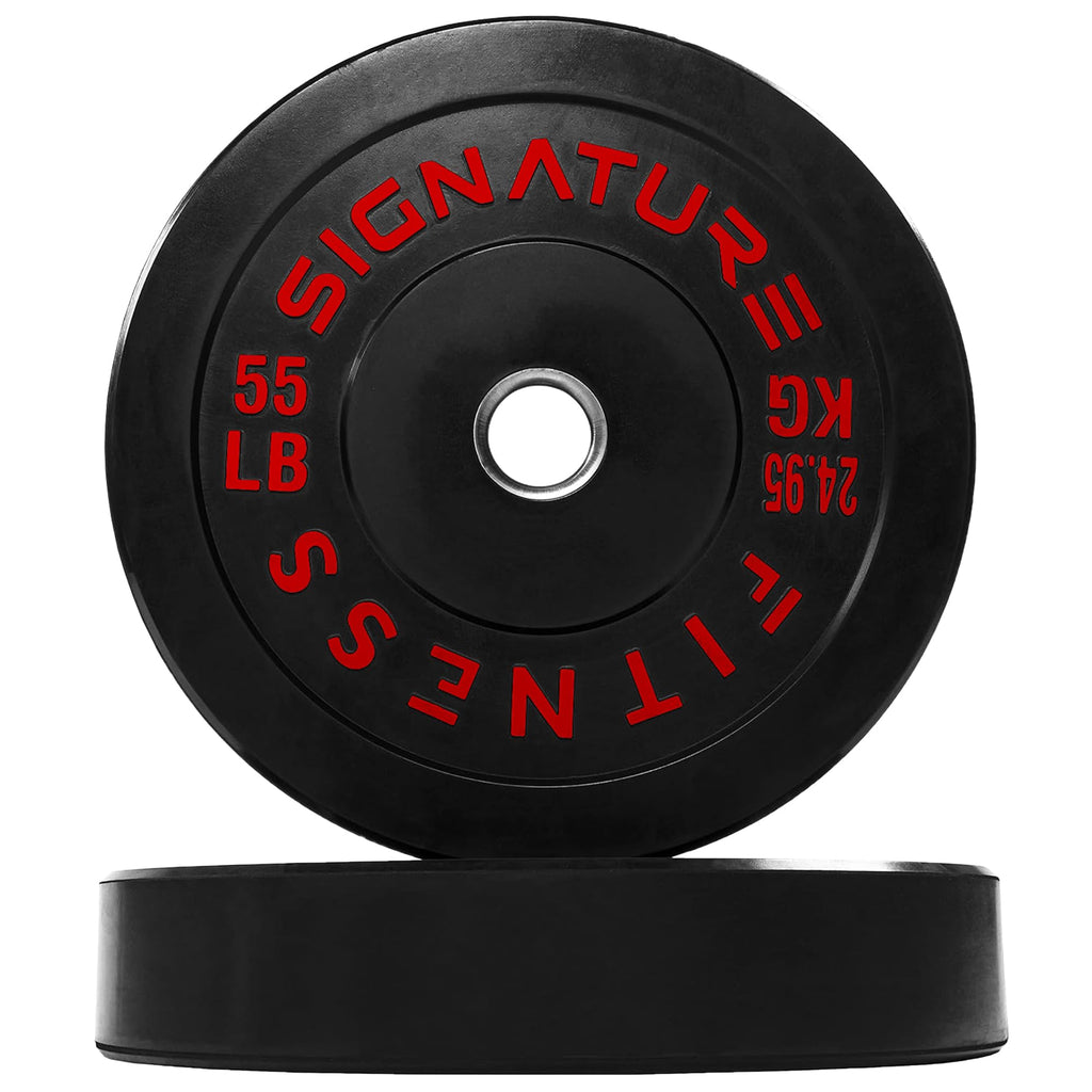Fitvids Olympic Bumper Plates Set, 2'' Weight Plates For Strength Training & Weightlifting, Pair Of 55Lbs, Multiple Packages