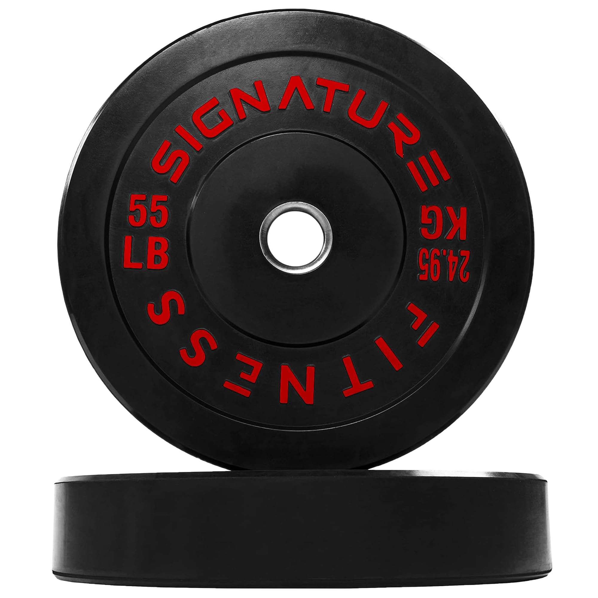 Fitvids Olympic Bumper Plates Set, 2'' Weight Plates For Strength Training & Weightlifting, Pair Of 55Lbs, Multiple Packages
