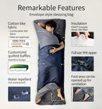 Litume 1.6 Lbs/ 720G, 68?F-50?F Sleeping Bag, Combinable Lightweight Packable Portable For Adults, Double Sleeping Bag, For Back