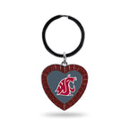 Rico Industries Ncaa Washington State Cougars Ncaa Rhinestone Heart Colored Keychain, Maroon, 3-Inches In Length