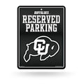 Rico Industries NCAA Colorado Buffaloes Metal Parking Sign 8.5 x 11 Carbon Fiber Metal Parking Sign - Great for Man Cave, Bed Ro