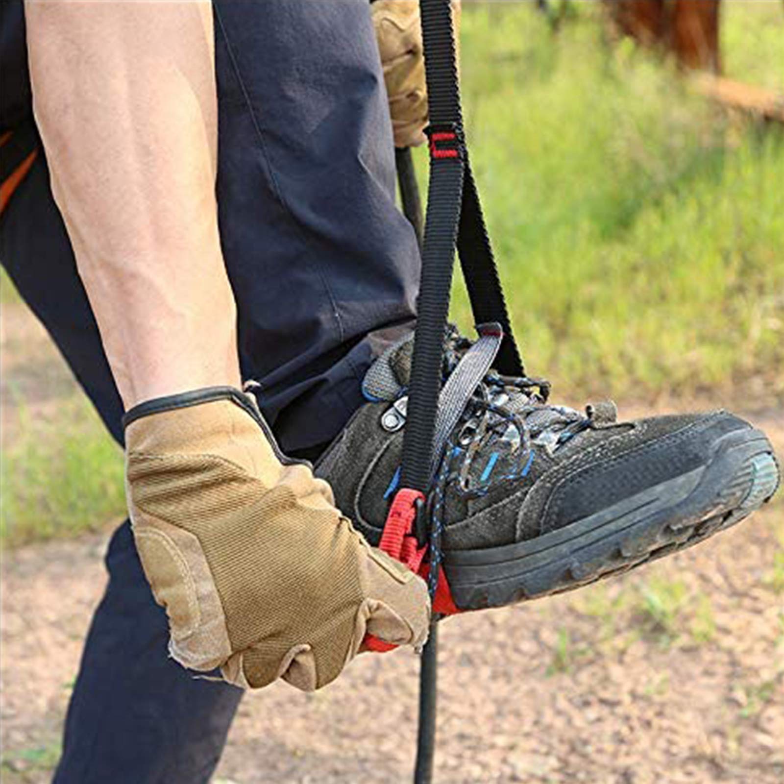 Wildken Adjustable Climbing Ascender Sling Foot Loop Ascender Webbing Sling For Outdoor Mountaineering, Rock Climbing, Expeditio