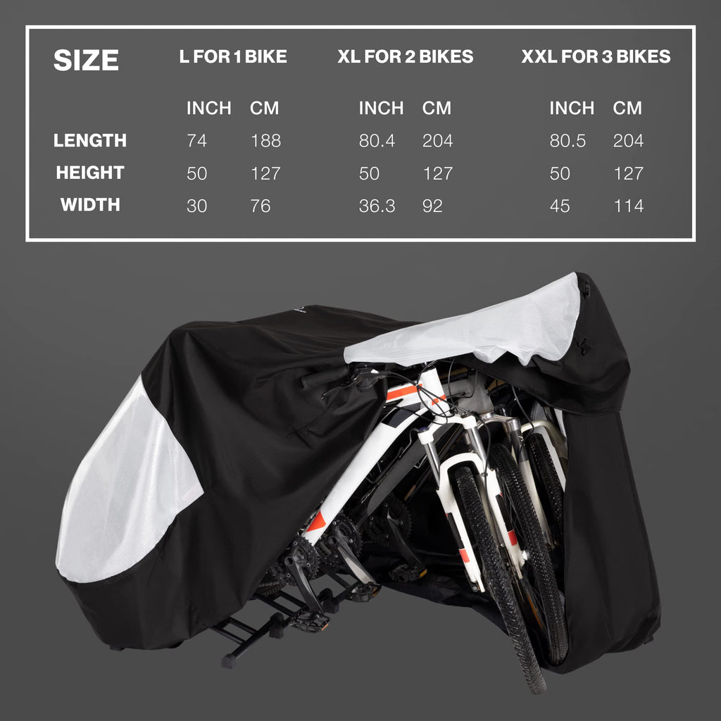 Team Obsidian | Outdoor Storage Or Travel Cover For 3 Bikes, Xx-Large Bike Cover, Ebike Accessories, Bicycle Cover, Heavy Duty,