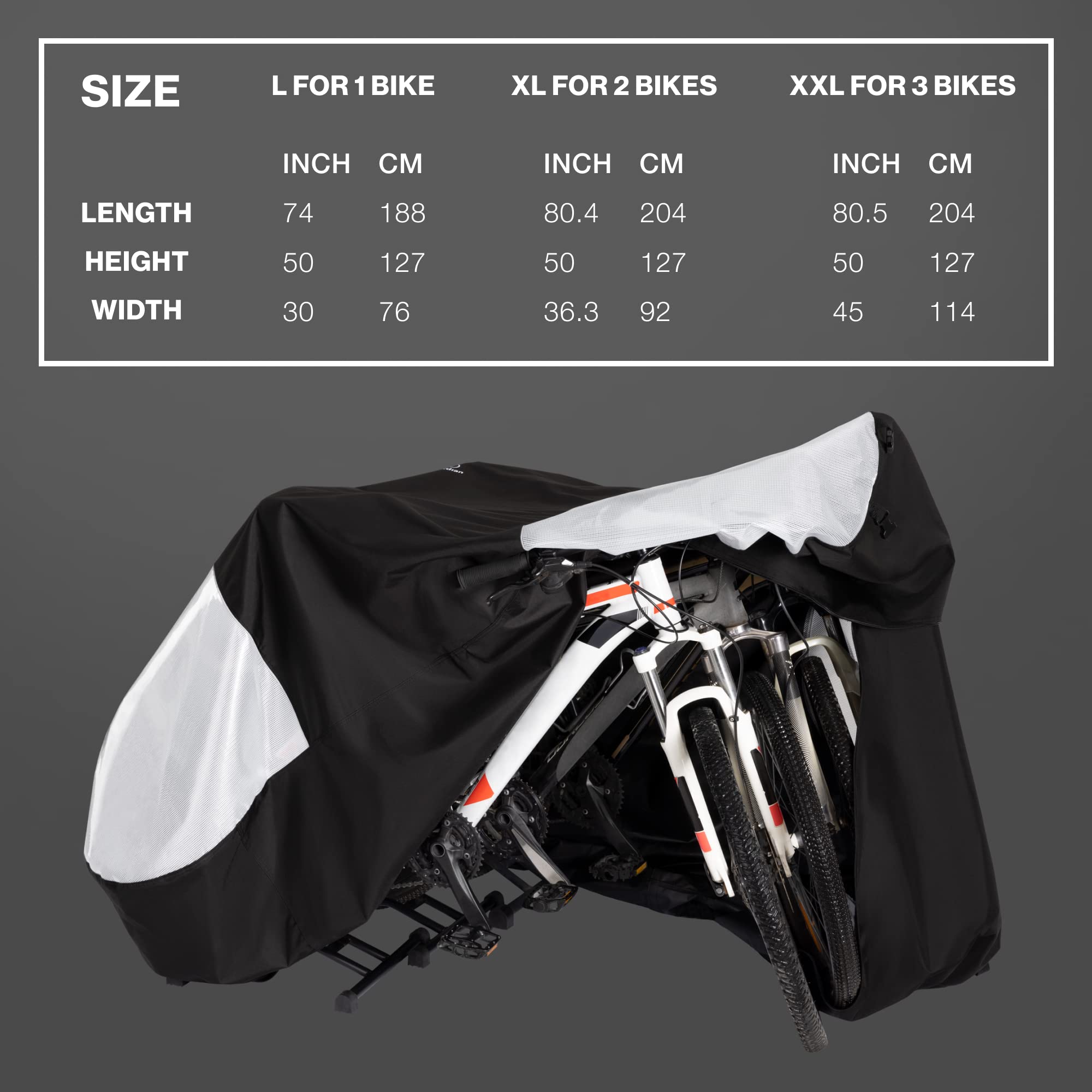 Team Obsidian | Outdoor Storage Or Travel Cover For 3 Bikes, Xx-Large Bike Cover, Ebike Accessories, Bicycle Cover, Heavy Duty,
