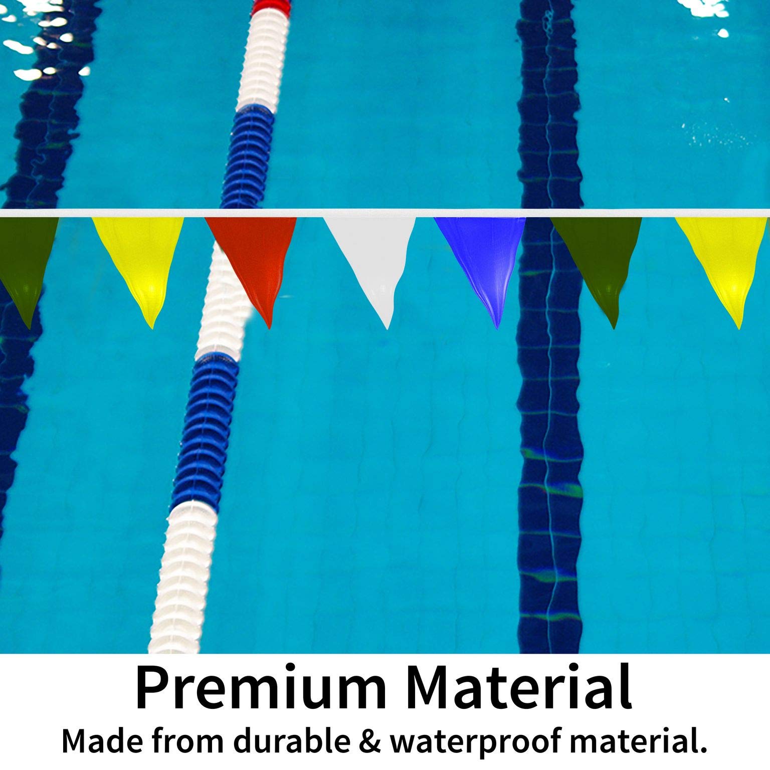 Water Gear Backstroke Flags - Meets All Regulations - Heavy-Duty Vinyl - Great For Swimmers And Divers - Competitive Swim Gear -