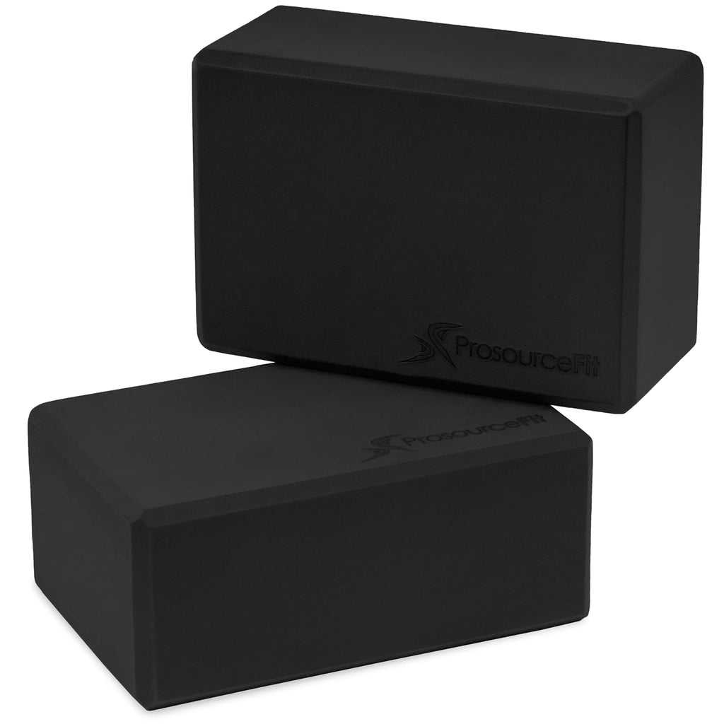 Prosourcefit Foam Yoga Blocks Set Of 2, High Density Eva Yoga Bricks, Sturdy Yoga Prop Large Size 4X 6 X 9 (Black) (Ps-2403-Bloc