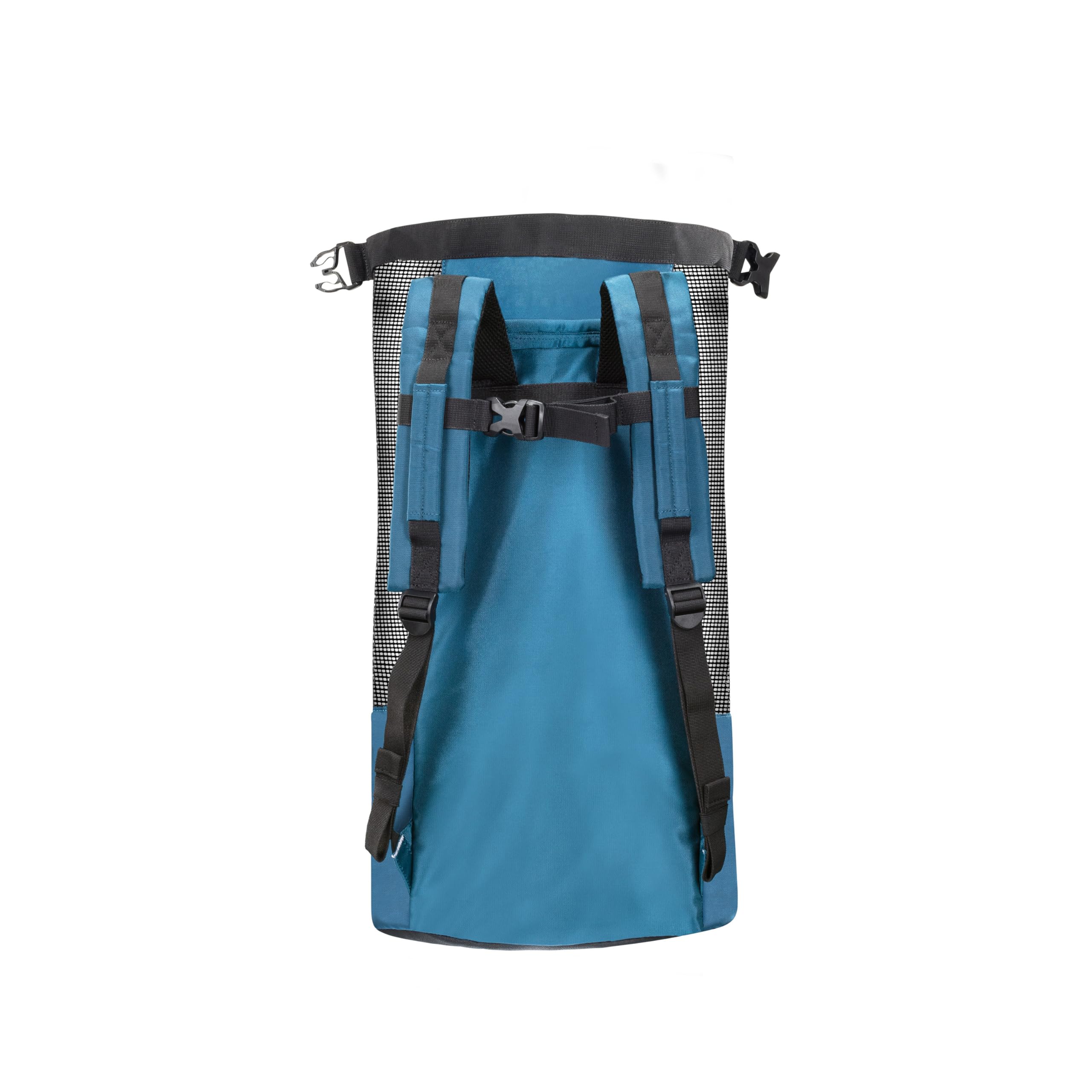 SCUBAPRO Sport 65 Mesh Dive Bag with Roll Top Closure and Side Zipper for Snorkeling and Scuba Diving Gear, Denim Blue Color Fab
