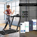 Goplus 2 In 1 Folding Treadmill With Dual Display, 2.25Hp Superfit Under Desk Electric Pad Treadmill, Installation-Free, Bluetoo