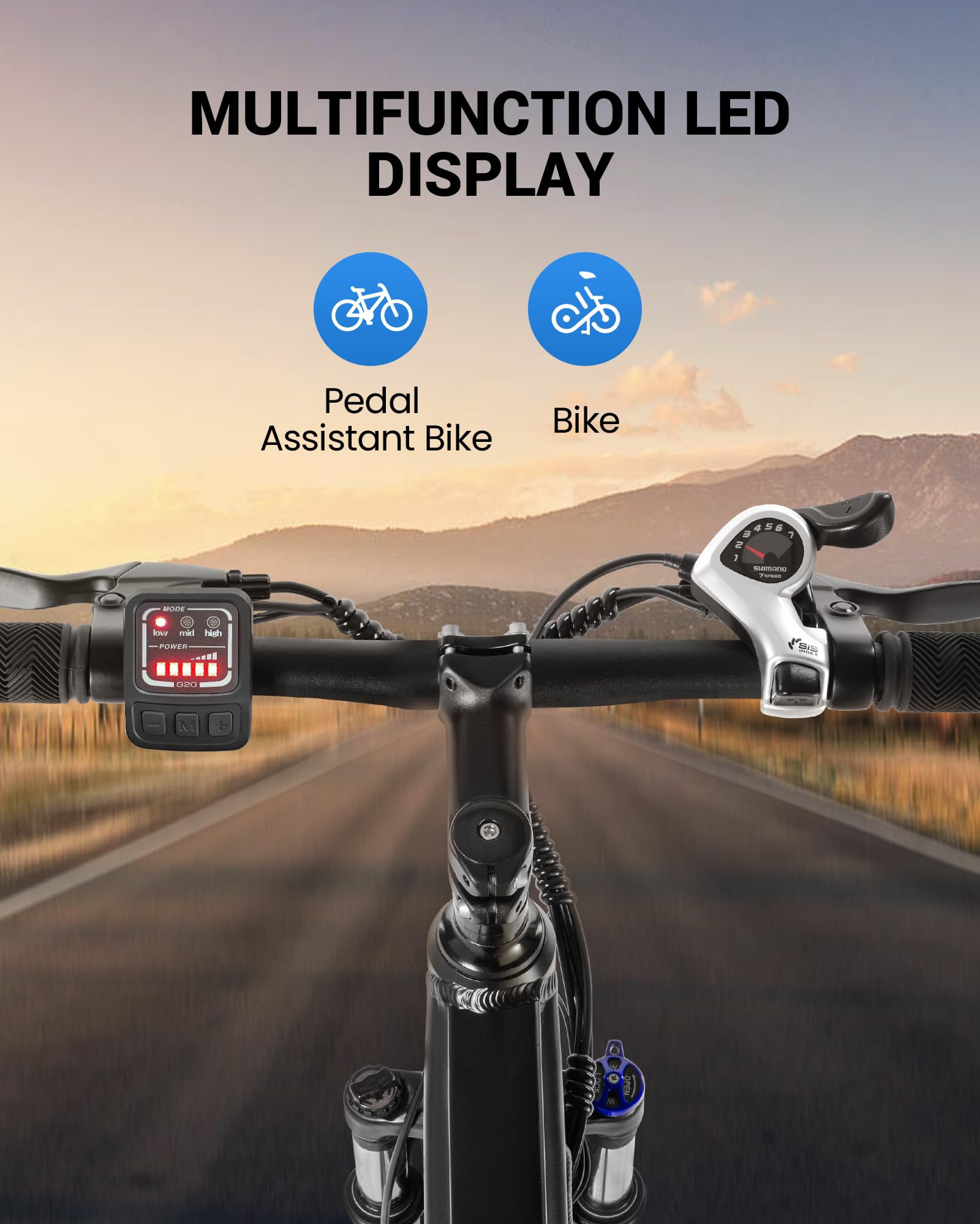 MULTIJOY EB262 Electric Bike for Adults,High-Power 350W (Peak 450W) Motor, 36V Built-in Invisible Removable Battery,Front Fork S