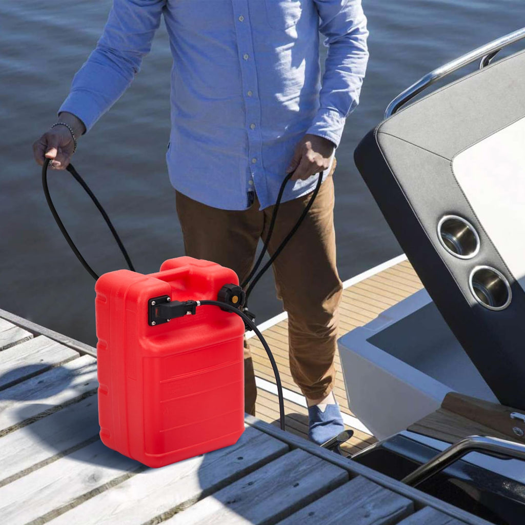 MegaChoice Marine Tank, 6 Gallon Outboard Marine Boat Transfer Tank with Line, i-Shaped Handle, Easy to Carry, Marine Gas Tank f