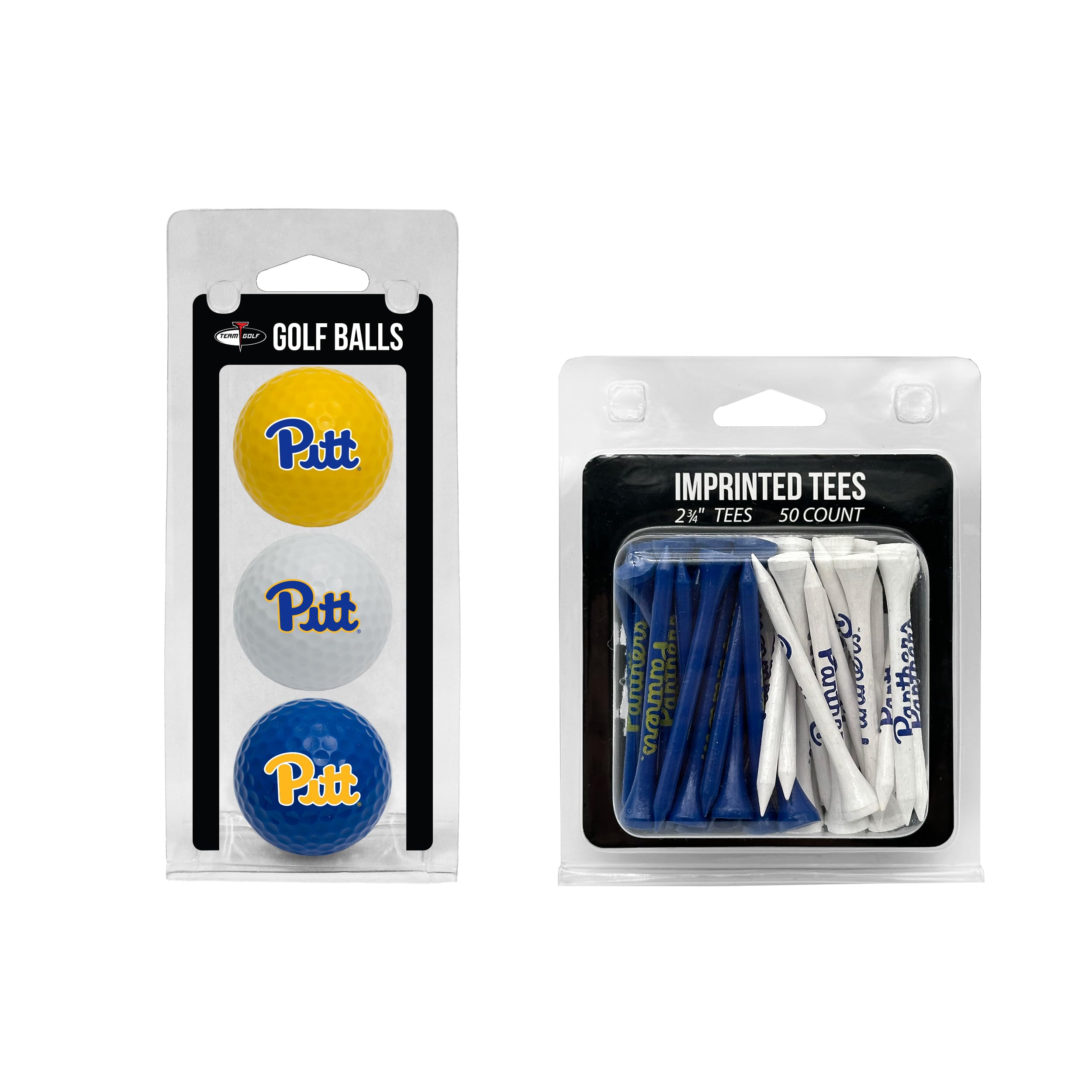 Team Golf NCAA Pittsburgh Panthers 3 Golf Balls And 50 Golf Tees Logo Imprinted Golf Balls (3 Count) & 2-3/4 Regulation Golf Tee