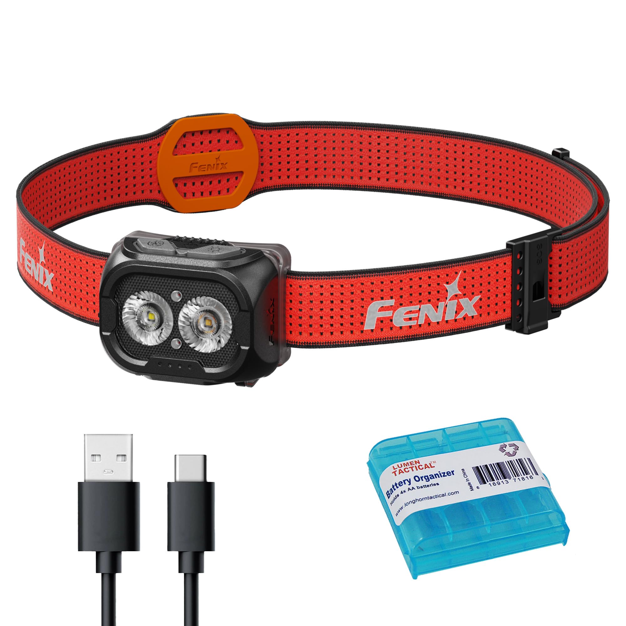 Fenix HL18R-T V2.0 800 Lumen Trail Running Headlamp, USB-C Rechargeable, White and Warm White Lights, Red Lights, Compatible wit