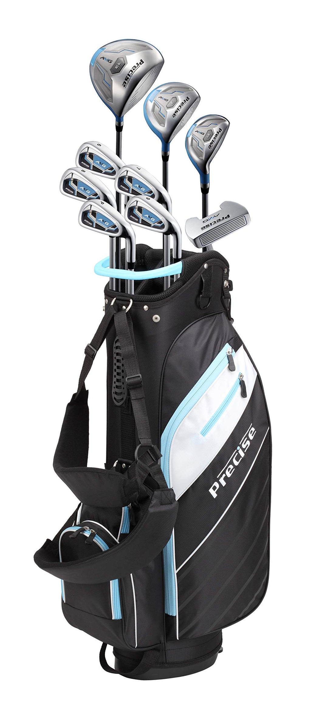 Precise Amg Ladies Womens Complete Golf Clubs Set Includes Driver, Fairway, Hybrid, 6-Pw Irons, Putter, Stand Bag, 3 H/Cs - Choo
