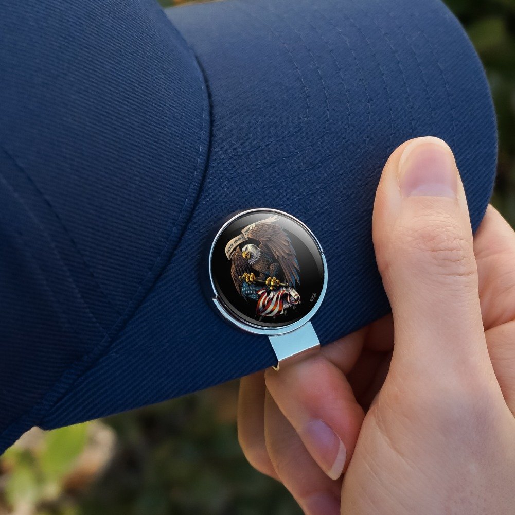 Graphics & More These Colors Don'T Run Patriotic Eagle Usa American Flag Golf Hat Clip With Magnetic Ball Marker