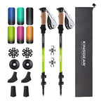 Kinggear Walking Stick, Lightweight 7075 Aluminum Adjustable Hiking Poles, Trekking Poles With Flip Lock, Retractable, Natural A