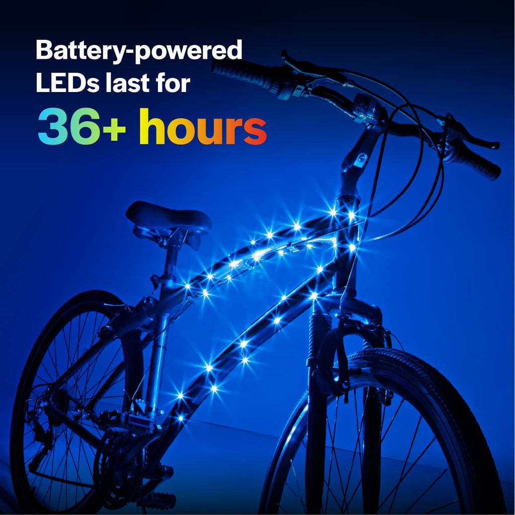 Brightz Cosmicbrightz Led Bike Frame Rope Light, Blue - 6.5-Foot String Rope - Battery-Powered With On/Off Switch - Ultra Bright