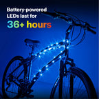 Brightz Cosmicbrightz Led Bike Frame Rope Light, Blue - 6.5-Foot String Rope - Battery-Powered With On/Off Switch - Ultra Bright