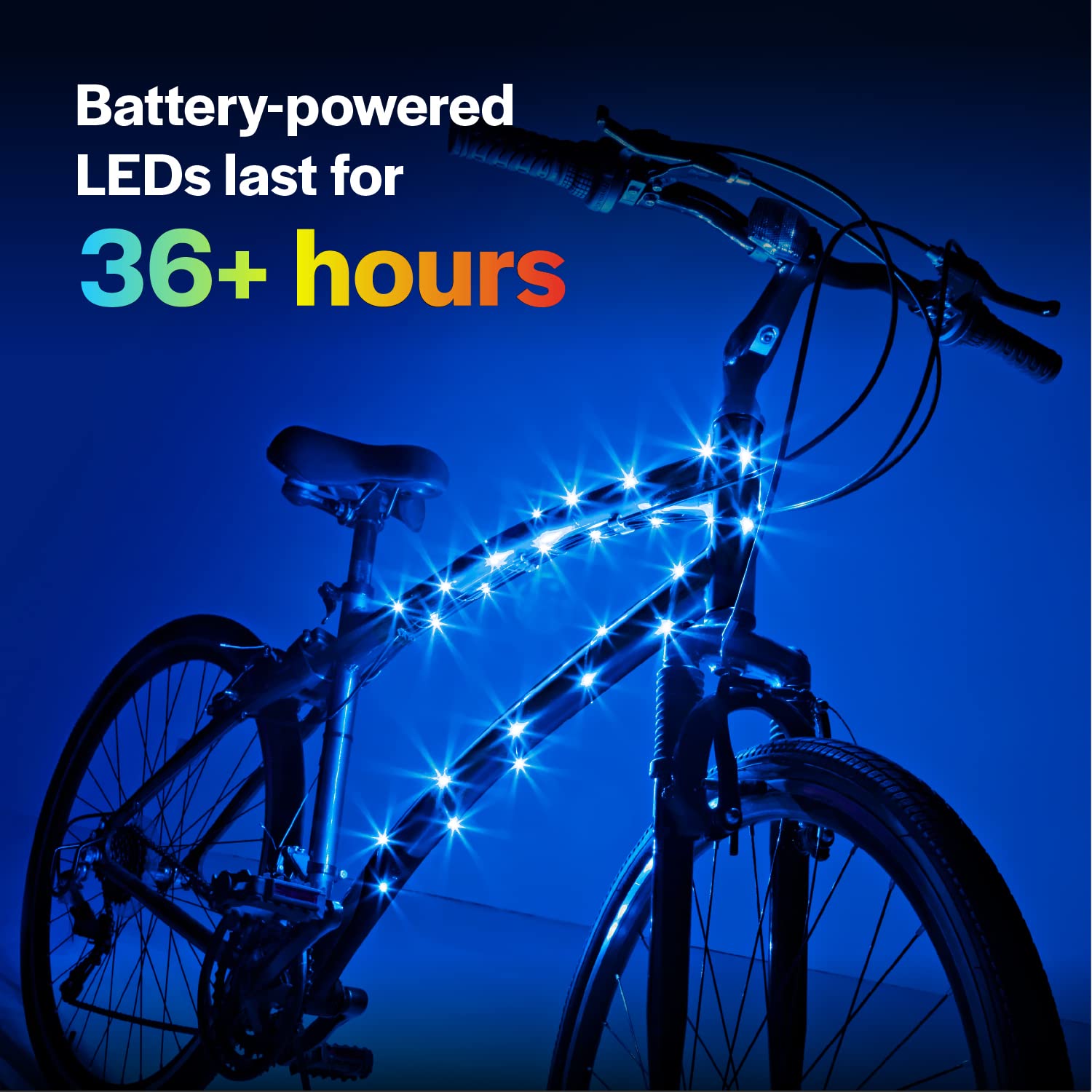 Brightz Cosmicbrightz Led Bike Frame Rope Light, Blue - 6.5-Foot String Rope - Battery-Powered With On/Off Switch - Ultra Bright
