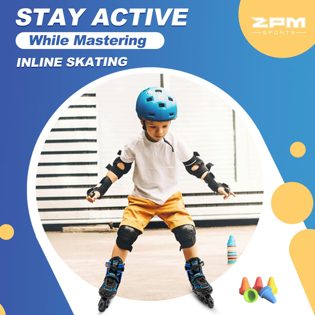 2PM SPORTS Vinal Inline Skates for Men with Light up Wheels Beginner Skates Fun Illuminating Outdoor Roller Skates for Kids and