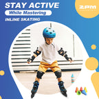 2PM SPORTS Vinal Inline Skates for Men with Light up Wheels Beginner Skates Fun Illuminating Outdoor Roller Skates for Kids and