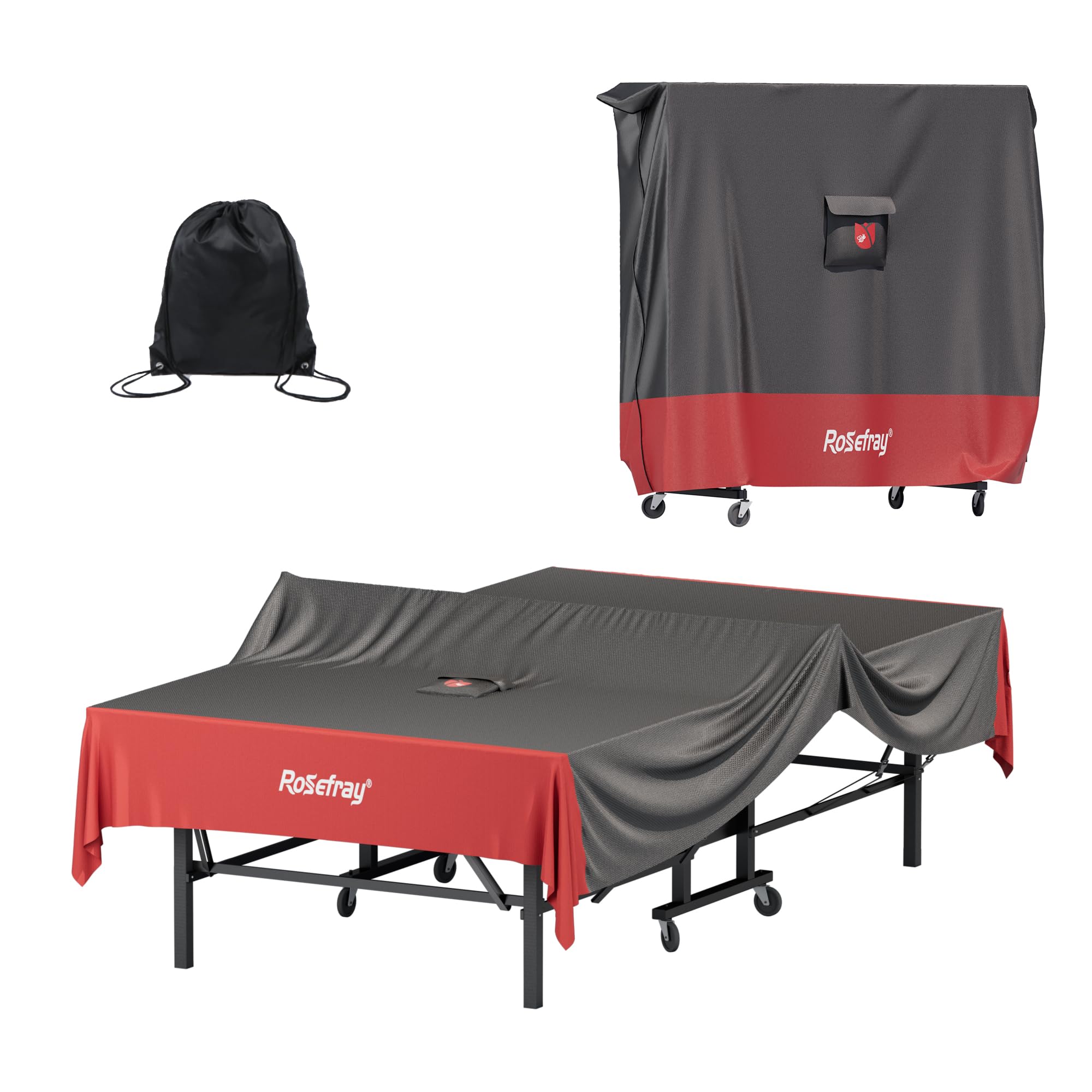 Rosefray Ping Pong Table Cover,420D Waterproof Heavy Duty Table Tennis Table Covers Fits 9 x 5 FT Both Folding & Flat Tables for