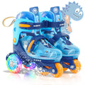 METROLLER Adjustable Boys Balance Roller Skates for Toddler Ages 3-6 Rainbow Unicorn Dinosaurs Illuminating Rollerskates for Gir