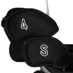 8Pc Meshy Golf Iron Covers Set - Superior Club Protection - Numbered For Easy Identification - Black