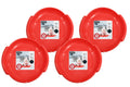Superio Round Snow Sled, Heavy Duty Plastic Saucer Sled with Handles 24  Winter Snow Toys Fun, 3-Pack