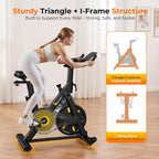 OWLSKY Exercise Bike with APP, Magnetic Resistance Indoor Cycling Bike, 300 lbs Capacity Quiet Stationary Bike for Home Gym Card