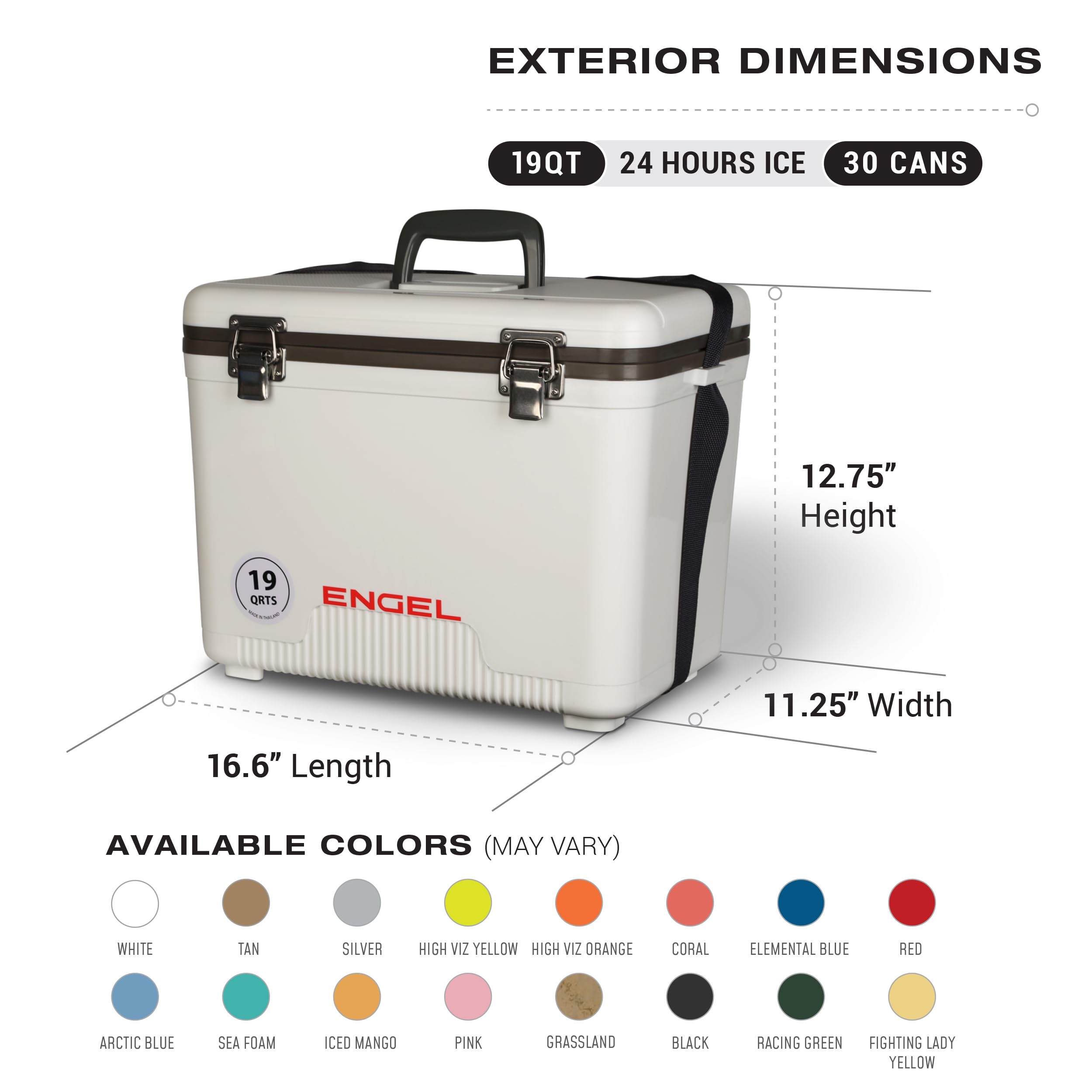 Engel Uc19 19Qt Leak-Proof, Air Tight, Drybox Cooler And Small Hard Shell Lunchbox For Men And Women In Blue